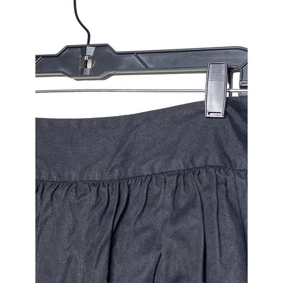 Prize Skirt Women Sz 6 Black A Line Full Solid Linen Blend Neutral Bohemian Dark - Picture 9 of 12